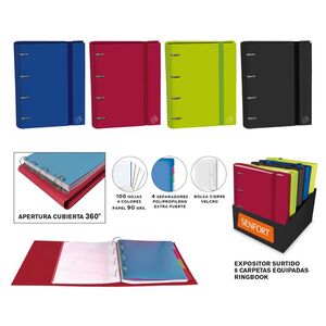 RINGBOOK A/4 100HJS 90GRS C/SEPA 360º FOAM NEGRO SENFORT