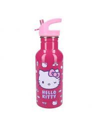 BOTELLA ALUMINIO C/PAJITA 500ML TAKE HELLO KITTY VADOBAG